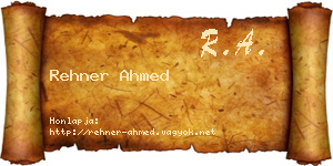 Rehner Ahmed névjegykártya